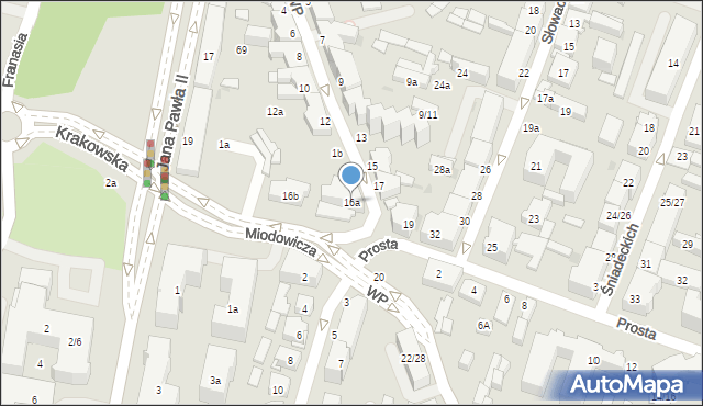 Kielce, Wojska Polskiego, 16a, mapa Kielc