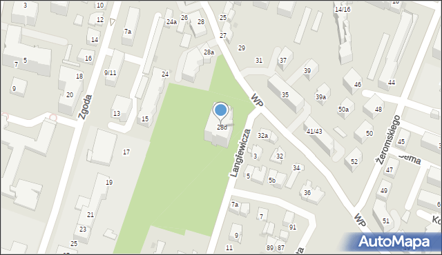 Kielce, Wojska Polskiego, 28d, mapa Kielc