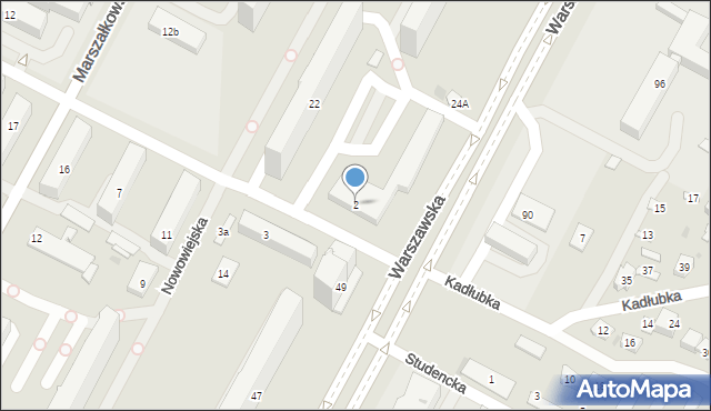 Kielce, Wojewódzka, 2, mapa Kielc