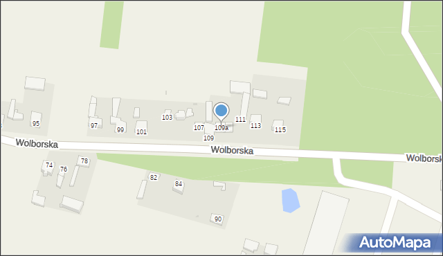 Kiełczówka, Wolborska, 109a, mapa Kiełczówka