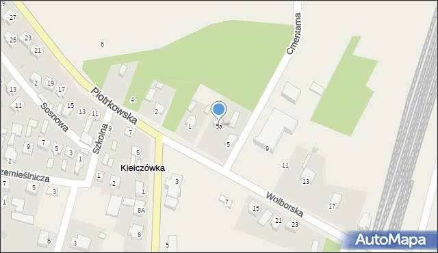 Kiełczówka, Wolborska, 5a, mapa Kiełczówka