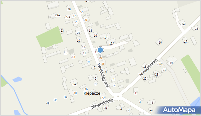 Klepacze, Wodociągowa, 10, mapa Klepacze