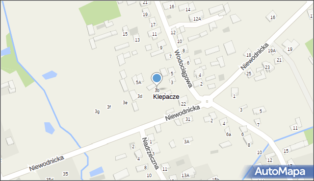 Klepacze, Wodociągowa, 3b, mapa Klepacze