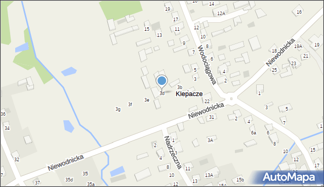 Klepacze, Wodociągowa, 3d, mapa Klepacze