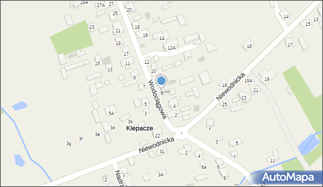 Klepacze, Wodociągowa, 6, mapa Klepacze