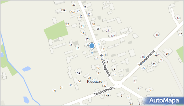 Klepacze, Wodociągowa, 9, mapa Klepacze