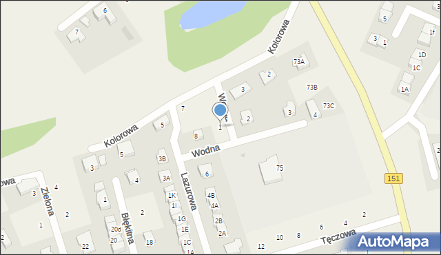Kłodawa, Wodna, 1, mapa Kłodawa