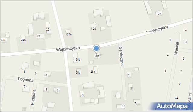 Kłodawa, Wojcieszycka, 28d, mapa Kłodawa