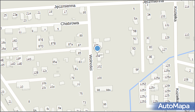 Knurów, Wolności, 104, mapa Knurów