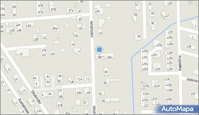 Knurów, Wolności, 98, mapa Knurów