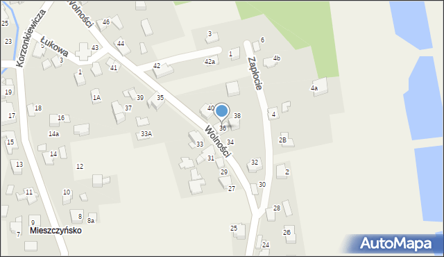 Kobiernice, Wolności, 36, mapa Kobiernice