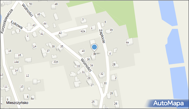 Kobiernice, Wolności, 38, mapa Kobiernice