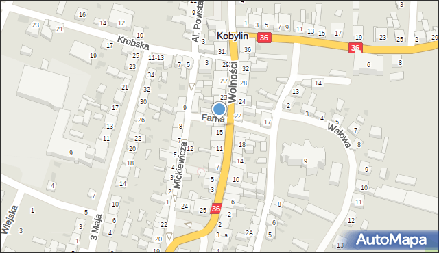 Kobylin, Wolności, 17, mapa Kobylin