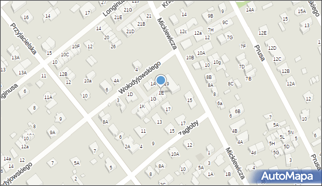 Kobyłka, Wołodyjowskiego Michała, 1E, mapa Kobyłka