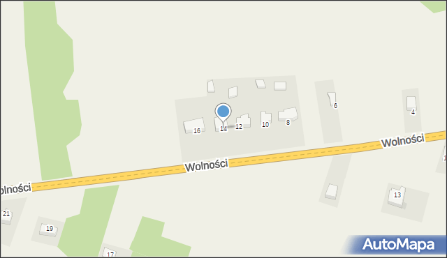 Kodrąb, Wolności, 14, mapa Kodrąb