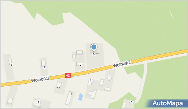 Kodrąb, Wolności, 2a, mapa Kodrąb