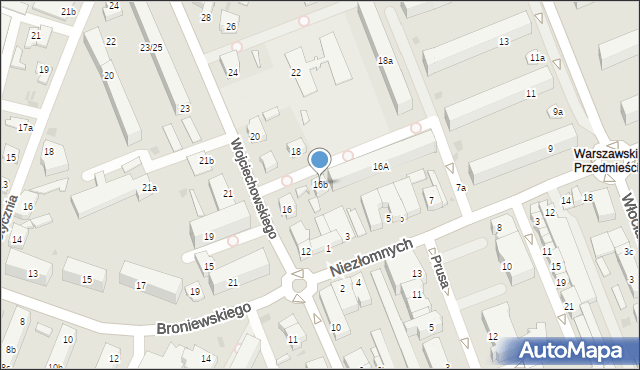 Koło, Wojciechowskiego Piotra, 16b, mapa Koło