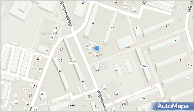 Koło, Wojciechowskiego Piotra, 26, mapa Koło