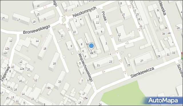 Koło, Wojciechowskiego Piotra, 4a, mapa Koło