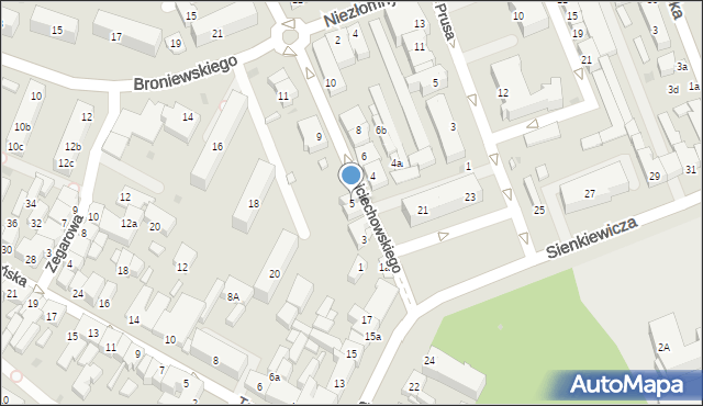 Koło, Wojciechowskiego Piotra, 5, mapa Koło