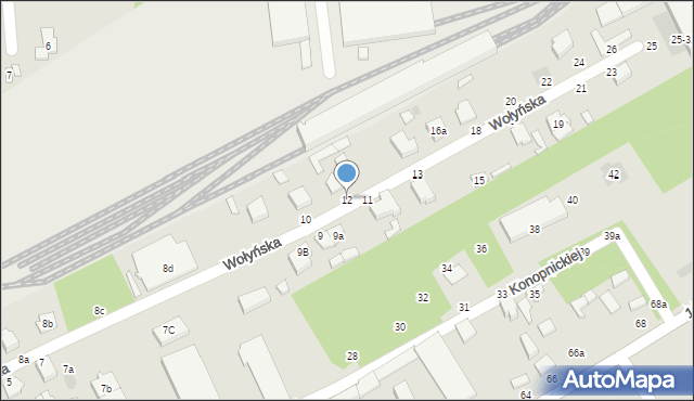 Koluszki, Wołyńska, 12, mapa Koluszki