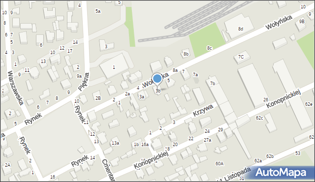 Koluszki, Wołyńska, 3b, mapa Koluszki