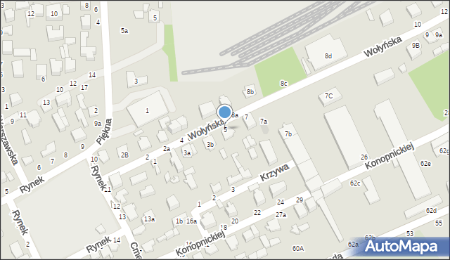 Koluszki, Wołyńska, 5, mapa Koluszki