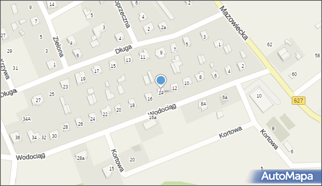 Komorowo, Wodociąg, 14, mapa Komorowo