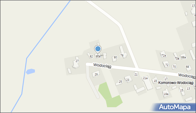 Komorowo, Wodociąg, 80a, mapa Komorowo