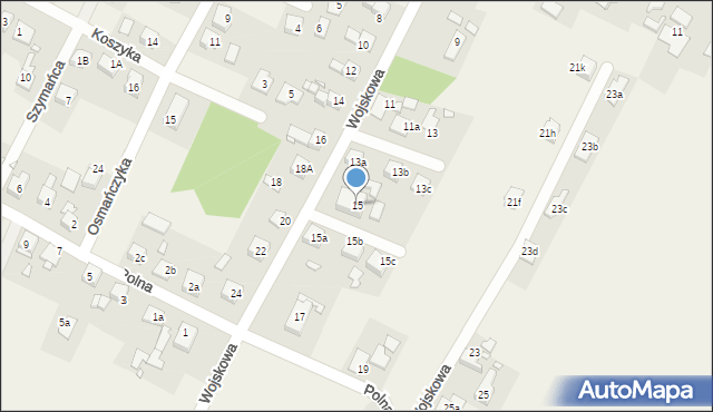 Komprachcice, Wojskowa, 15, mapa Komprachcice