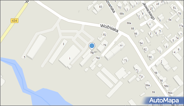 Kórnik, Woźniaka Stanisława, 79C, mapa Kórnik