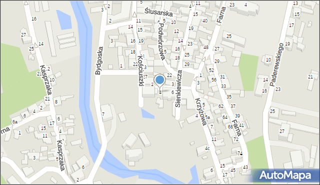 Koronowo, Wodna, 4, mapa Koronowo