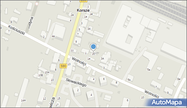 Korsze, Wolności, 1C, mapa Korsze
