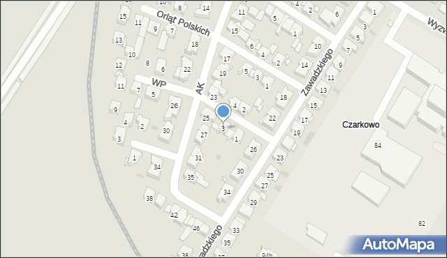 Kościan, Wojska Polskiego, 3, mapa Kościan