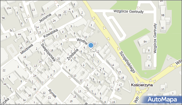 Kościerzyna, Wodna, 4, mapa Kościerzyna