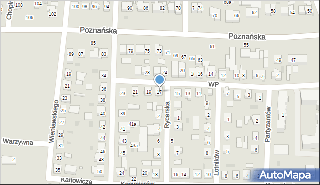 Kostrzyn, Wojska Polskiego, 17, mapa Kostrzyn