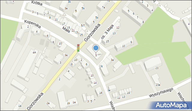 Kostrzyn nad Odrą, Wodna, 1, mapa Kostrzyn nad Odrą