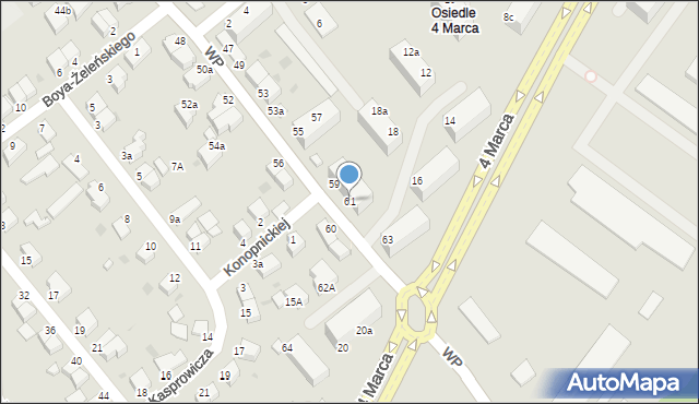 Koszalin, Wojska Polskiego, 61, mapa Koszalina