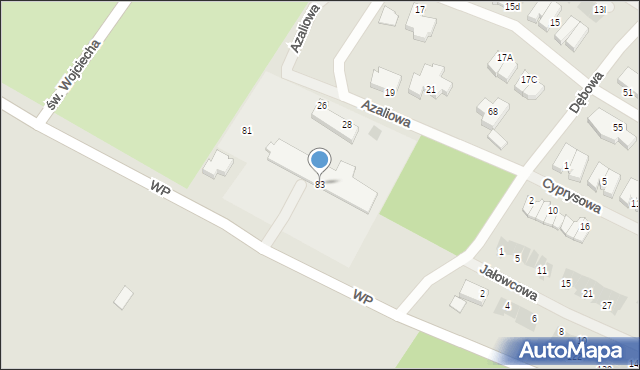 Koszalin, Wojska Polskiego, 83, mapa Koszalina