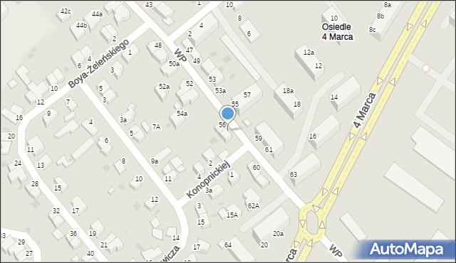 Koszalin, Wojska Polskiego, 58, mapa Koszalina