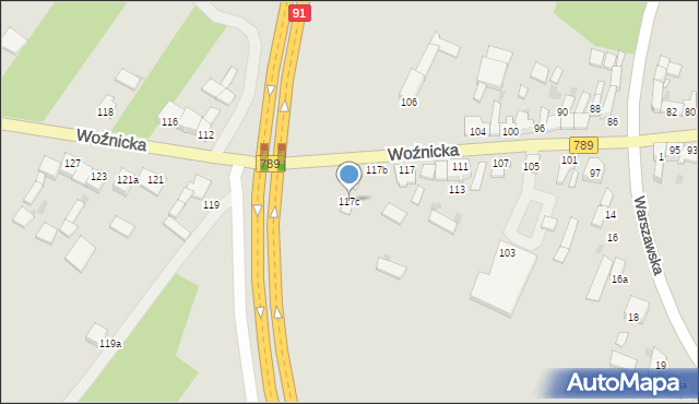 Koziegłowy, Woźnicka, 117c, mapa Koziegłowy