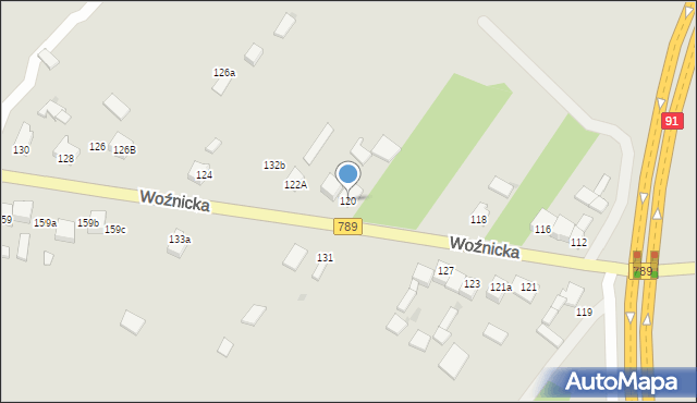 Koziegłowy, Woźnicka, 120, mapa Koziegłowy