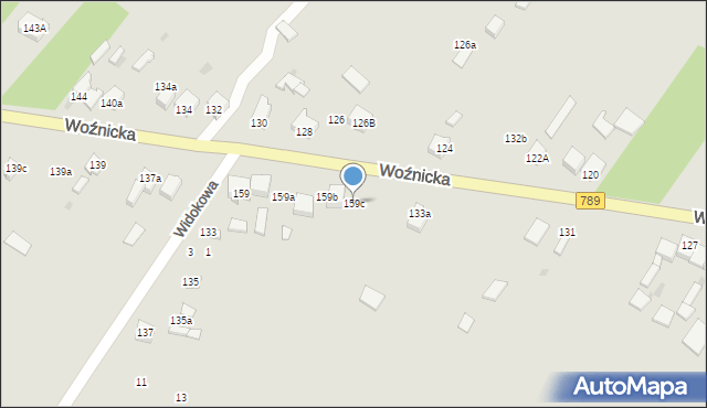 Koziegłowy, Woźnicka, 159c, mapa Koziegłowy