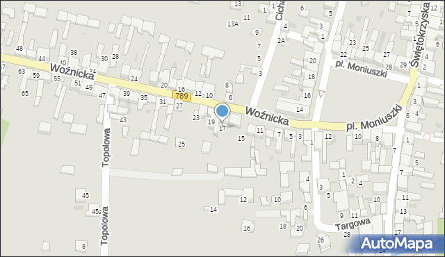 Koziegłowy, Woźnicka, 17, mapa Koziegłowy