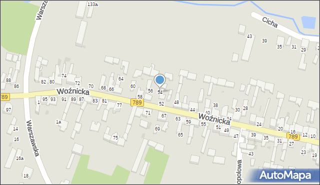 Koziegłowy, Woźnicka, 54, mapa Koziegłowy