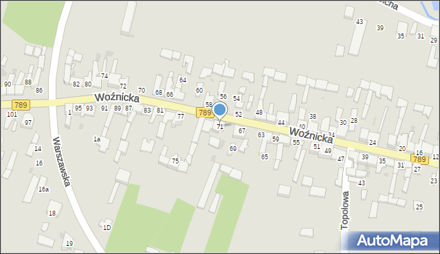 Koziegłowy, Woźnicka, 71, mapa Koziegłowy