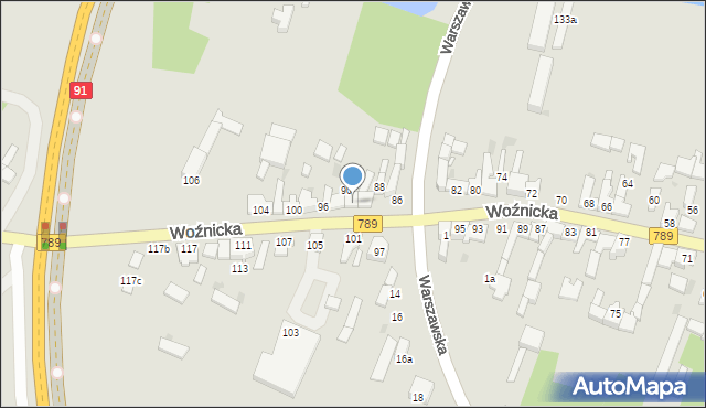 Koziegłowy, Woźnicka, 92, mapa Koziegłowy