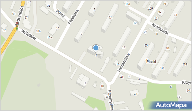 Kozienice, Wójcików, 2, mapa Kozienice