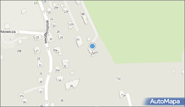 Kraków, Wodociągowa, 12d, mapa Krakowa