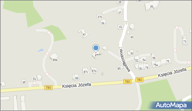 Kraków, Wodociągowa, 47, mapa Krakowa